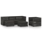 vidaXL Set de muebles de jardín 6 pzas madera de pino impregnada gris vidaXL Set de muebles de jardín 6 pzas madera de pino impregnada gris