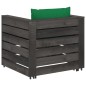 vidaXL Muebles de jardín 2 piezas con cojines madera impregnada gris vidaXL Muebles de jardín 2 piezas con cojines madera impregnada gris