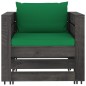 vidaXL Muebles de jardín 2 piezas con cojines madera impregnada gris vidaXL Muebles de jardín 2 piezas con cojines madera impregnada gris