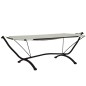 vidaXL Tumbona de jardín con dosel de acero y tela oxford crema vidaXL Tumbona de jardín con dosel de acero y tela oxford crema