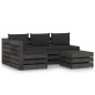vidaXL Muebles de jardín 5 piezas con cojines madera impregnada gris vidaXL Muebles de jardín 5 piezas con cojines madera impregnada gris