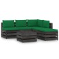 vidaXL Muebles de jardín 6 piezas con cojines madera impregnada gris