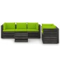 vidaXL Muebles de jardín 6 piezas con cojines madera impregnada gris vidaXL Muebles de jardín 6 piezas con cojines madera impregnada gris