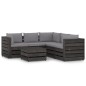 vidaXL Muebles de jardín 6 piezas con cojines madera impregnada gris
