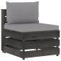 vidaXL Muebles de jardín 6 piezas con cojines madera impregnada gris