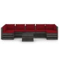 vidaXL Muebles de jardín 8 piezas con cojines madera impregnada gris vidaXL Muebles de jardín 8 piezas con cojines madera impregnada gris