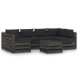 vidaXL Muebles de jardín 7 piezas con cojines madera impregnada gris vidaXL Muebles de jardín 7 piezas con cojines madera impregnada gris