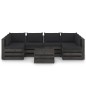 vidaXL Muebles de jardín 7 piezas con cojines madera impregnada gris vidaXL Muebles de jardín 7 piezas con cojines madera impregnada gris