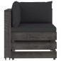 vidaXL Muebles de jardín 7 piezas con cojines madera impregnada gris vidaXL Muebles de jardín 7 piezas con cojines madera impregnada gris