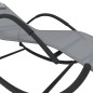 vidaXL Tumbonas mecedoras 2 uds acero y textilene gris vidaXL Tumbonas mecedoras 2 uds acero y textilene gris