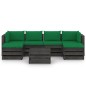 vidaXL Muebles de jardín 7 piezas con cojines madera impregnada gris vidaXL Muebles de jardín 7 piezas con cojines madera impregnada gris