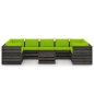 vidaXL Muebles de jardín 10 piezas con cojines madera impregnada gris