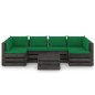 vidaXL Muebles de jardín 7 piezas con cojines madera impregnada gris vidaXL Muebles de jardín 7 piezas con cojines madera impregnada gris