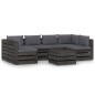 vidaXL Muebles de jardín 7 piezas con cojines madera impregnada gris vidaXL Muebles de jardín 7 piezas con cojines madera impregnada gris