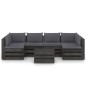 vidaXL Muebles de jardín 7 piezas con cojines madera impregnada gris vidaXL Muebles de jardín 7 piezas con cojines madera impregnada gris