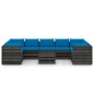 vidaXL Muebles de jardín 10 piezas con cojines madera impregnada gris vidaXL Muebles de jardín 10 piezas con cojines madera impregnada gris