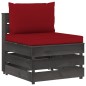 vidaXL Muebles de jardín 9 piezas con cojines madera impregnada gris vidaXL Muebles de jardín 9 piezas con cojines madera impregnada gris