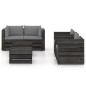 vidaXL Muebles de jardín 6 piezas con cojines madera impregnada gris vidaXL Muebles de jardín 6 piezas con cojines madera impregnada gris