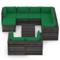 vidaXL Muebles de jardín 10 piezas con cojines madera impregnada gris