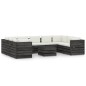 vidaXL Muebles de jardín 10 piezas con cojines madera impregnada gris vidaXL Muebles de jardín 10 piezas con cojines madera impregnada gris