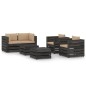 vidaXL Muebles de jardín 6 piezas con cojines madera impregnada gris vidaXL Muebles de jardín 6 piezas con cojines madera impregnada gris