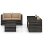 vidaXL Muebles de jardín 6 piezas con cojines madera impregnada gris vidaXL Muebles de jardín 6 piezas con cojines madera impregnada gris