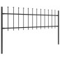 vidaXL Valla de jardín con puntas de lanza acero negro 5,1x0,6 m