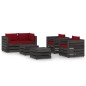 vidaXL Muebles de jardín 6 piezas con cojines madera impregnada gris vidaXL Muebles de jardín 6 piezas con cojines madera impregnada gris