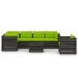 vidaXL Muebles de jardín 7 piezas con cojines madera impregnada gris vidaXL Muebles de jardín 7 piezas con cojines madera impregnada gris
