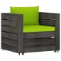 vidaXL Muebles de jardín 7 piezas con cojines madera impregnada gris vidaXL Muebles de jardín 7 piezas con cojines madera impregnada gris