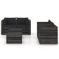 vidaXL Muebles de jardín 6 piezas con cojines madera impregnada gris vidaXL Muebles de jardín 6 piezas con cojines madera impregnada gris
