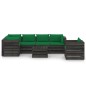 vidaXL Muebles de jardín 7 piezas con cojines madera impregnada gris