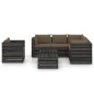 vidaXL Muebles de jardín 8 piezas con cojines madera impregnada gris vidaXL Muebles de jardín 8 piezas con cojines madera impregnada gris