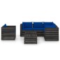 vidaXL Muebles de jardín 8 piezas con cojines madera impregnada gris vidaXL Muebles de jardín 8 piezas con cojines madera impregnada gris