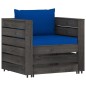 vidaXL Muebles de jardín 8 piezas con cojines madera impregnada gris vidaXL Muebles de jardín 8 piezas con cojines madera impregnada gris