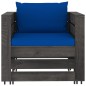 vidaXL Muebles de jardín 8 piezas con cojines madera impregnada gris vidaXL Muebles de jardín 8 piezas con cojines madera impregnada gris