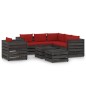 vidaXL Muebles de jardín 8 piezas con cojines madera impregnada gris vidaXL Muebles de jardín 8 piezas con cojines madera impregnada gris