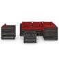 vidaXL Muebles de jardín 8 piezas con cojines madera impregnada gris vidaXL Muebles de jardín 8 piezas con cojines madera impregnada gris