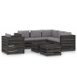 vidaXL Muebles de jardín 8 piezas con cojines madera impregnada gris