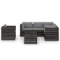 vidaXL Muebles de jardín 8 piezas con cojines madera impregnada gris