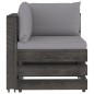 vidaXL Muebles de jardín 8 piezas con cojines madera impregnada gris
