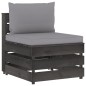 vidaXL Muebles de jardín 8 piezas con cojines madera impregnada gris
