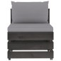 vidaXL Muebles de jardín 8 piezas con cojines madera impregnada gris