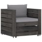 vidaXL Muebles de jardín 8 piezas con cojines madera impregnada gris