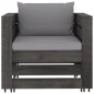 vidaXL Muebles de jardín 8 piezas con cojines madera impregnada gris