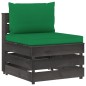 vidaXL Muebles de jardín 12 piezas con cojines madera impregnada gris