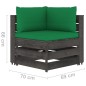 vidaXL Muebles de jardín 12 piezas con cojines madera impregnada gris