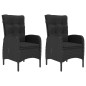 vidaXL Juego de comedor de jardín de 3 piezas negro vidaXL Juego de comedor de jardín de 3 piezas negro
