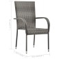 vidaXL Juego de comedor para jardín 3 piezas gris vidaXL Juego de comedor para jardín 3 piezas gris