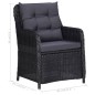 vidaXL Juego de comedor para jardín 3 piezas negro vidaXL Juego de comedor para jardín 3 piezas negro
